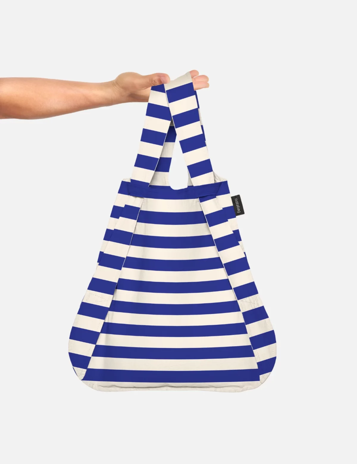 Sac à dos et sac de courses 2 en 1 Notabag – Rayures et rayures dégradées bleu marine, vue détaillée 5 | One Horizon