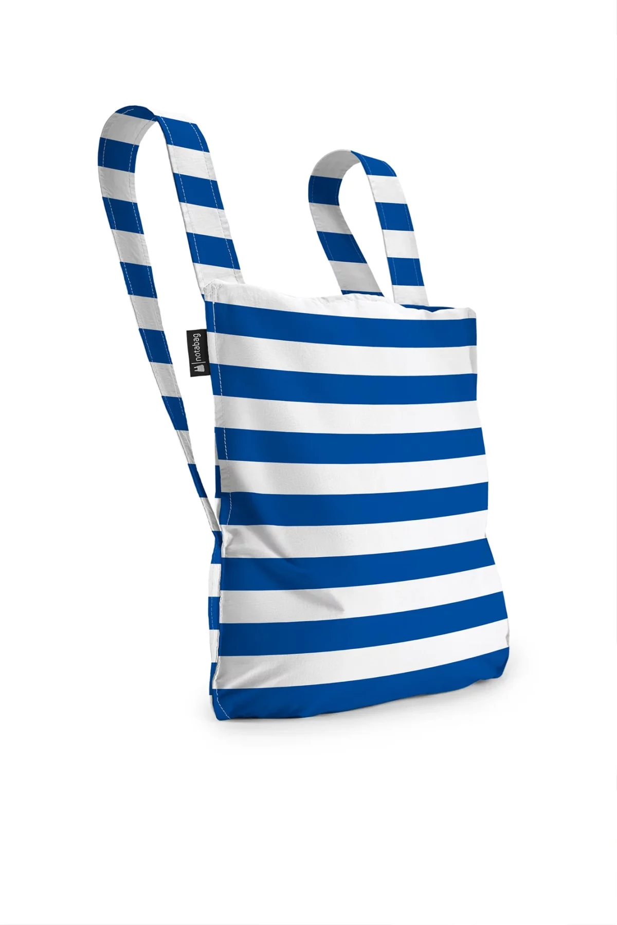 Sac à dos et sac de courses 2-en-1 Notabag – Rayures et dégradé de rayures bleu marine, vue détaillée 12 | One Horizon