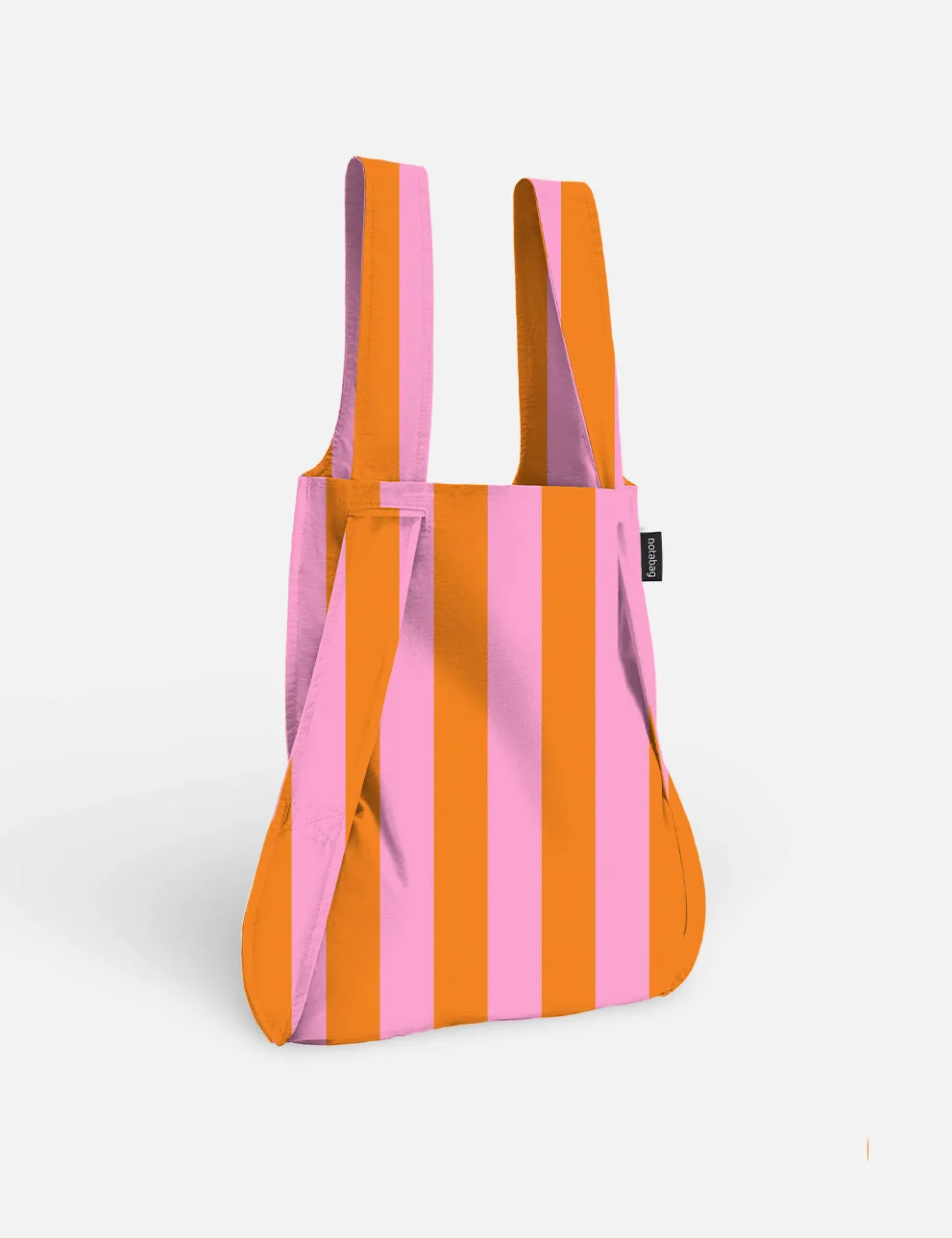 Sac à dos et sac de courses 2-en-1 Notabag – Rayures et dégradé orange-rose | One Horizon