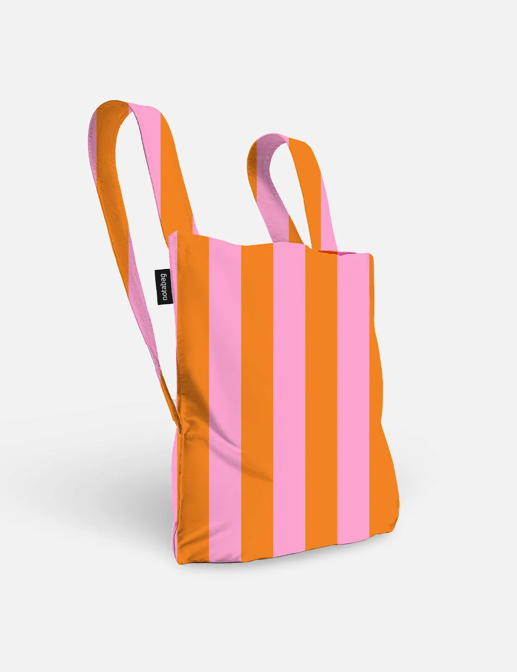 Sac à dos et sac de courses 2-en-1 Notabag – Rayures et dégradé orange-rose, vue détaillée 3 | One Horizon