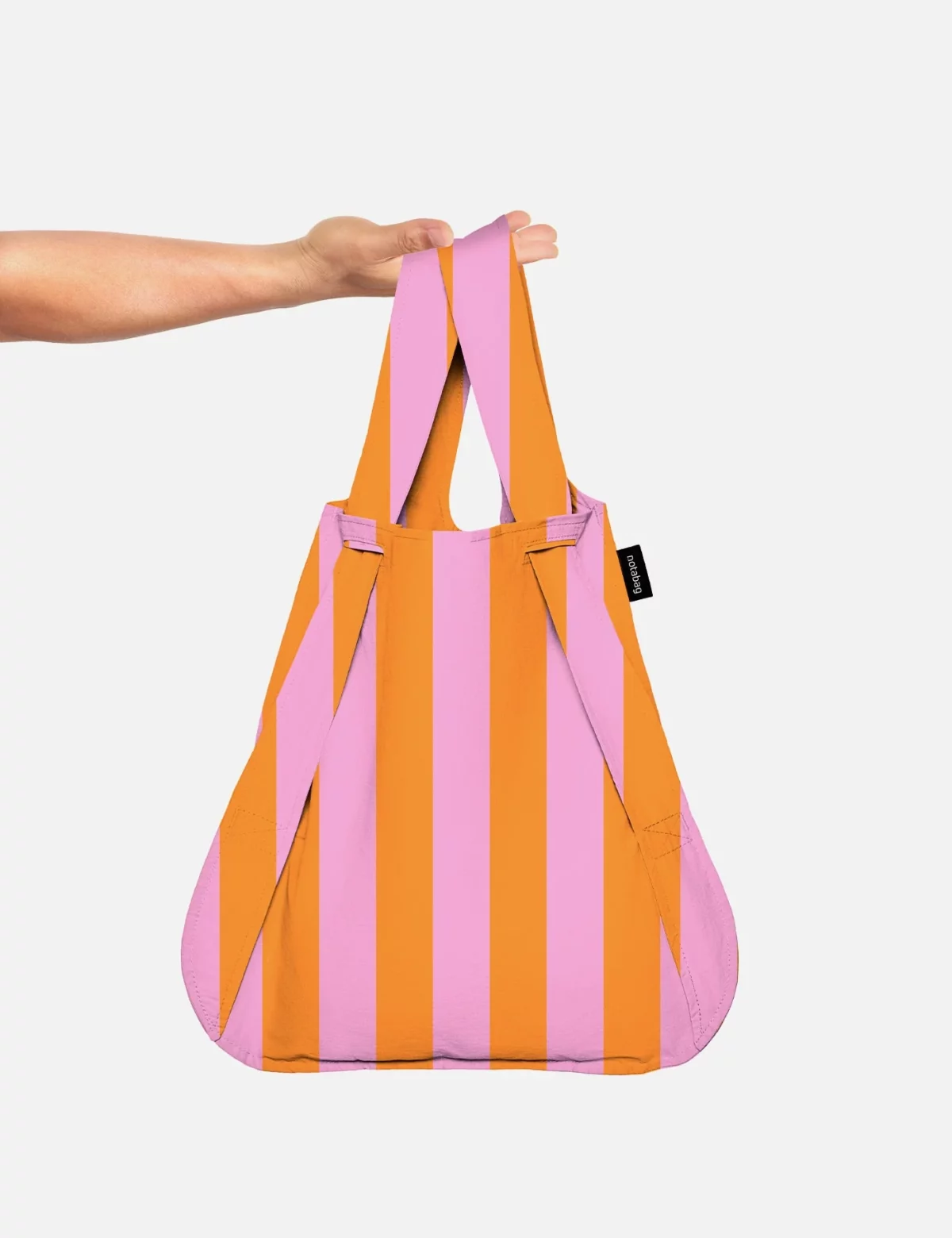 Sac à dos et sac de courses Notabag 2-en-1 – Rayures et dégradé orange-rose, vue détaillée 5 | One Horizon
