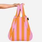 Sac à dos et sac de courses Notabag 2-en-1 – Rayures et dégradé orange-rose, vue détaillée 5 | One Horizon