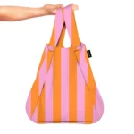 Notabag : sac à dos et sac de courses 2-en-1 – Rayures et dégradé orange-rose, vue détaillée 11 | One Horizon