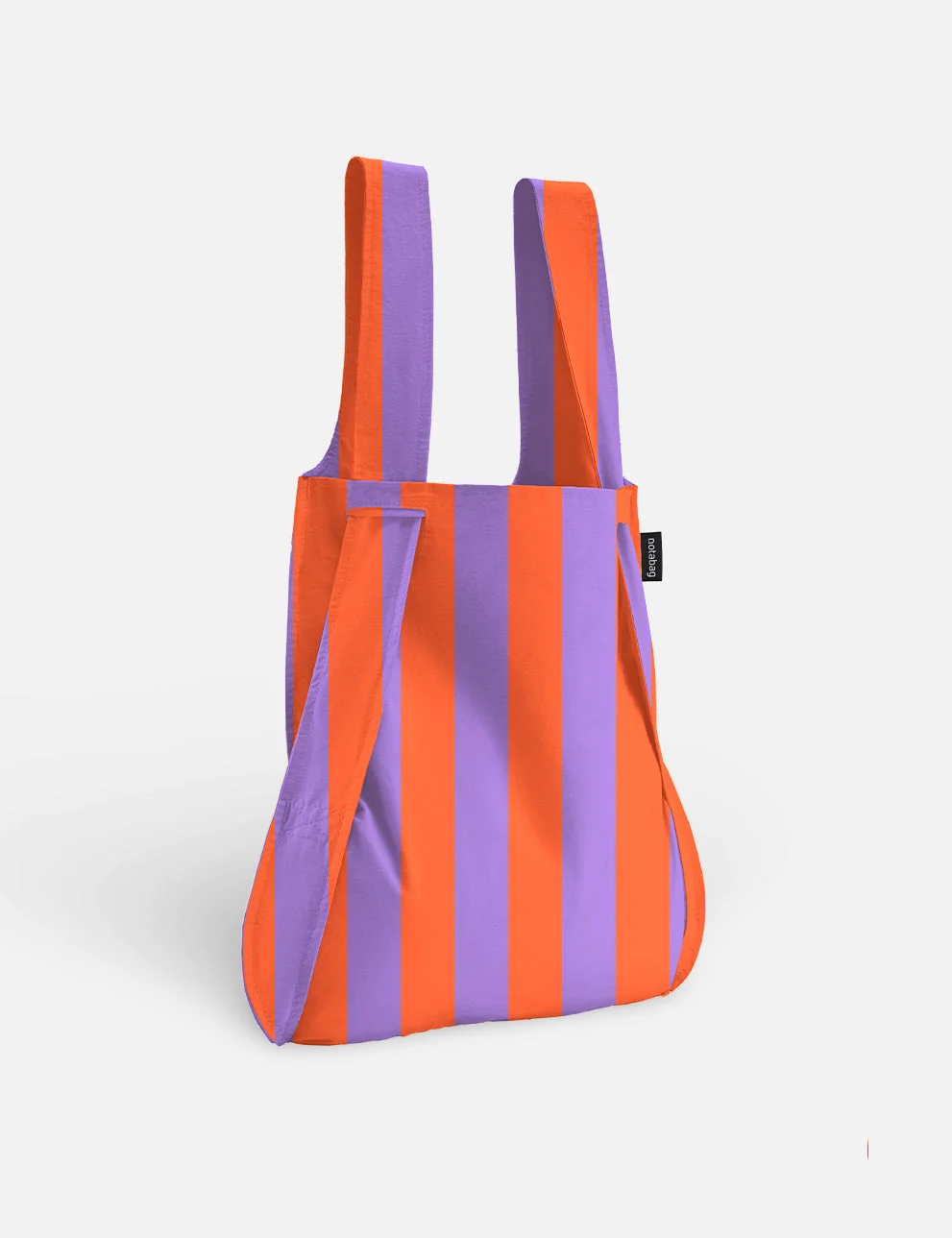 Sac à dos et sac de courses 2-en-1 Notabag – Rayures et dégradé de rayures rouge-violet | One Horizon