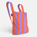 Sac à dos et sac de courses 2-en-1 Notabag – Rayures et dégradé de rayures rouge-violet, vue détaillée 3 | One Horizon