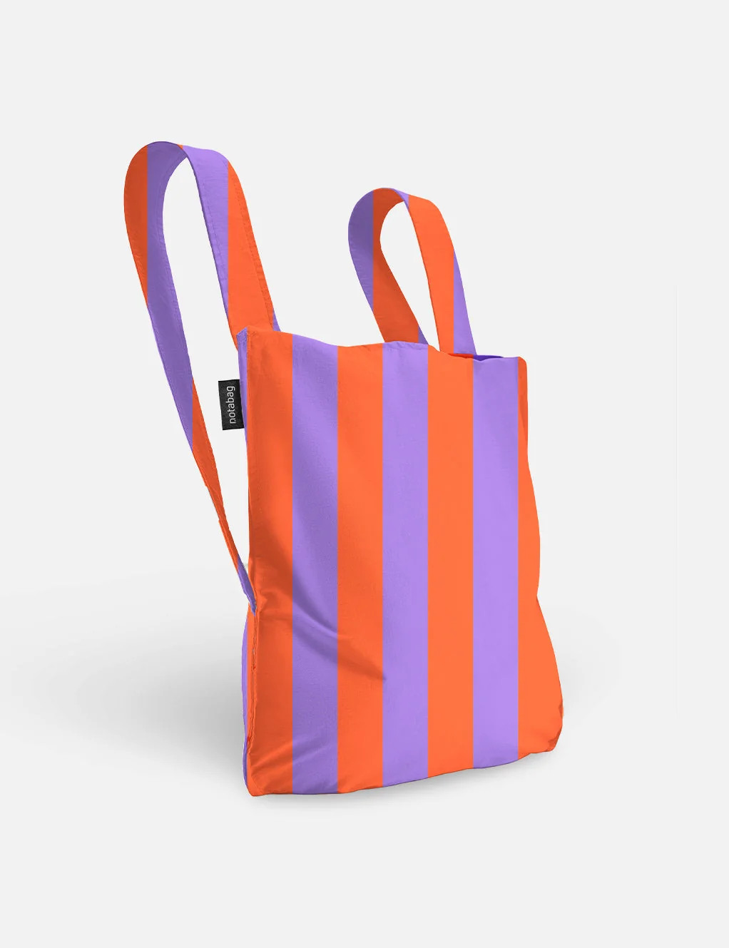 Sac à dos et sac de courses 2-en-1 Notabag – Rayures et dégradé de rayures rouge-violet, vue détaillée 3 | One Horizon
