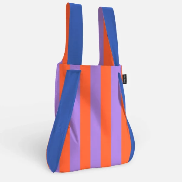 2-in-1 Rucksack und Einkaufstasche – Streifen & Gradient - Streifen Royal