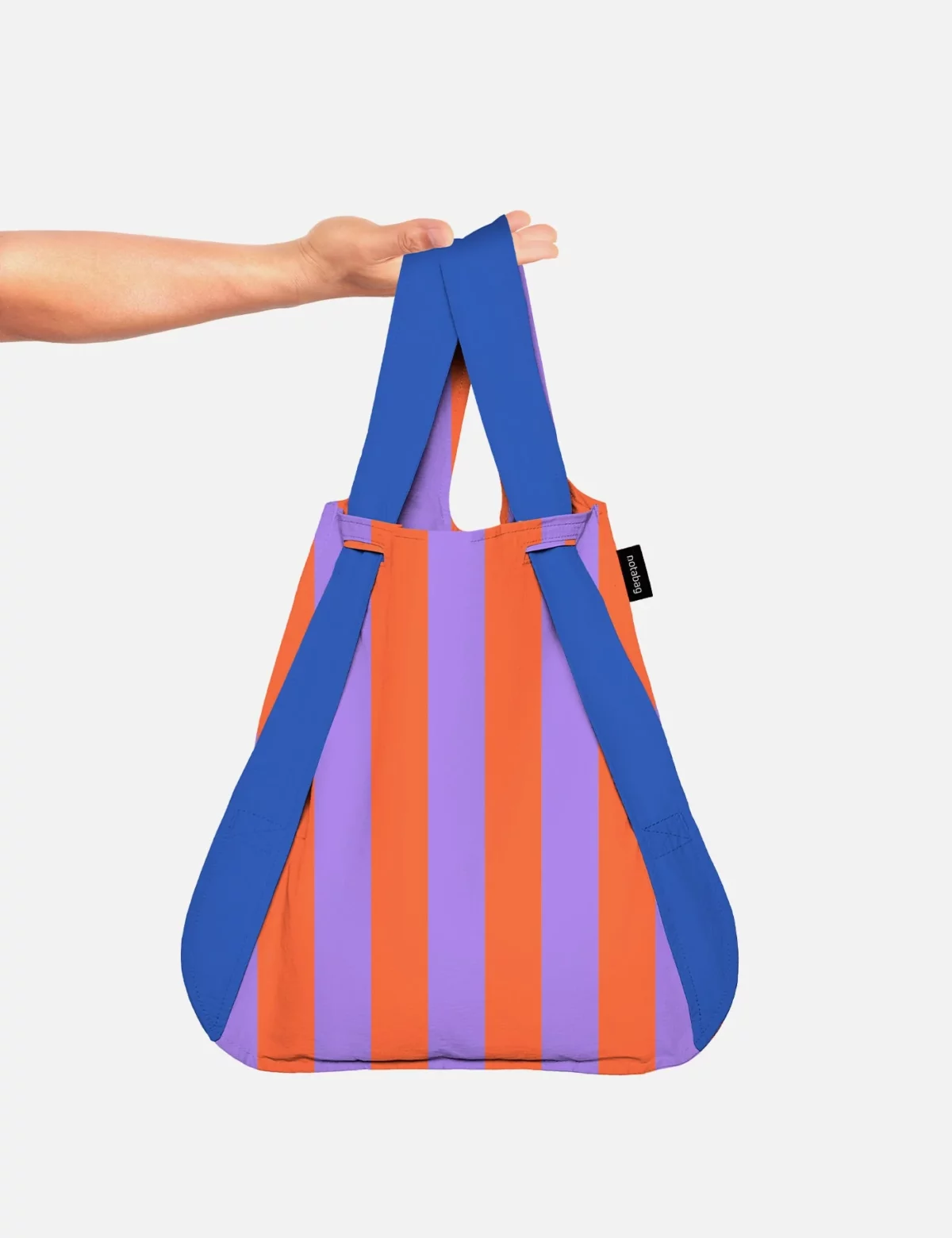 Sac à dos et sac de courses 2-en-1 Notabag – Rayures et rayures dégradées Royal, vue détaillée 5 | One Horizon