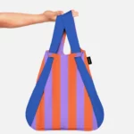 Sac à dos et sac de courses 2-en-1 Notabag – Rayures et rayures dégradées Royal, vue détaillée 5 | One Horizon