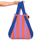 Sac à dos et sac de courses 2-en-1 Notabag – Rayures et dégradé de rayures bleu roi, vue détaillée 11 | One Horizon