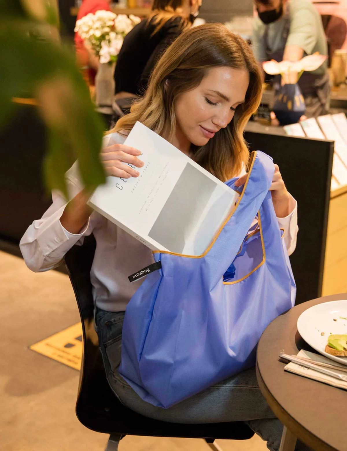 Notabag Faltbare Einkaufstasche – Uni Cornflower, Detailansicht 4 | One Horizon