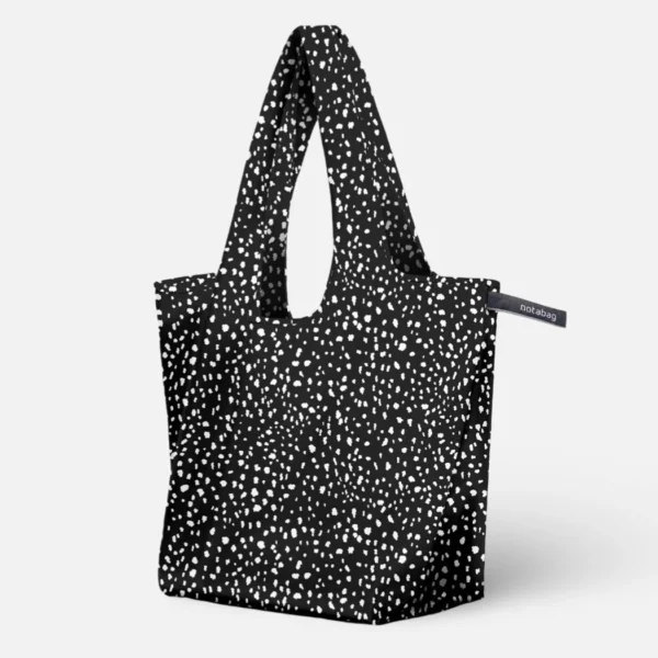 Foldable Shopping Bag – Patterns & Stripes - Black Sprinkles
