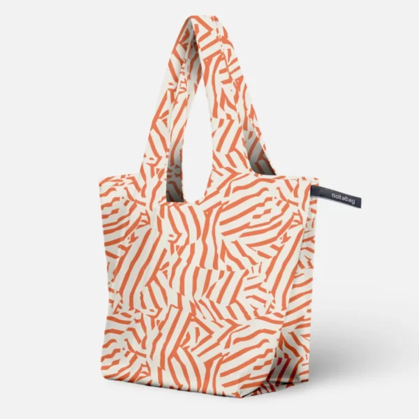 Faltbare Einkaufstasche – Muster & Streifen - Peach Twist