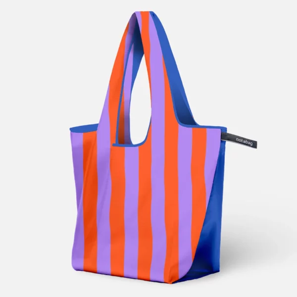 Foldable Shopping Bag – Patterns & Stripes - Stripes Royal