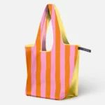 Sac à provisions pliable – Motifs et rayures Rayures Vanille