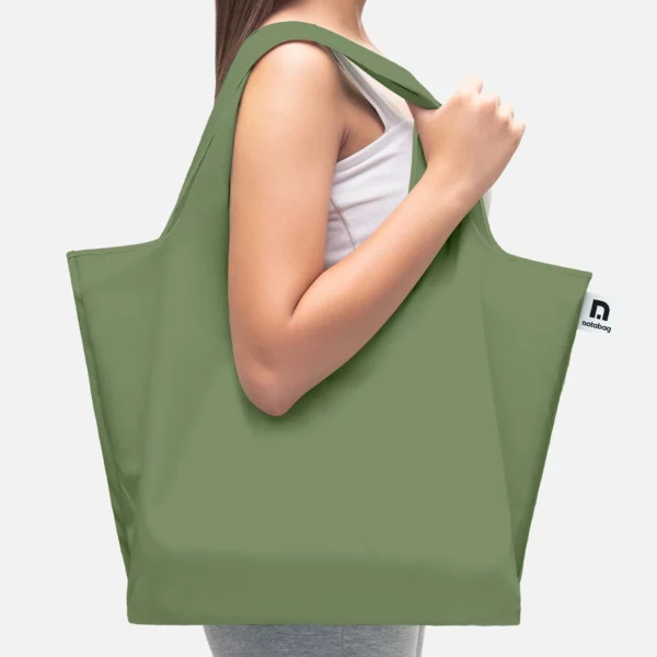 Notabag Faltbare Einkaufstasche – Uni Olive, Detailansicht 2 | One Horizon