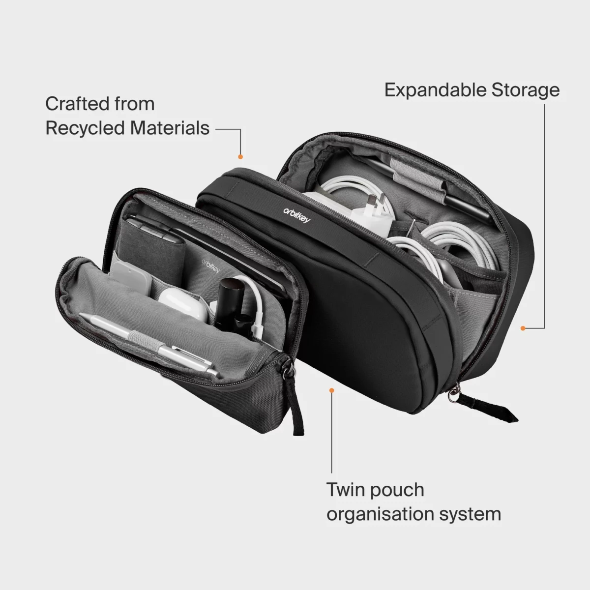 Orbitkey Orbitkey 2-in-1 Tech Pouch Plum, Detailansicht 7 | One Horizon