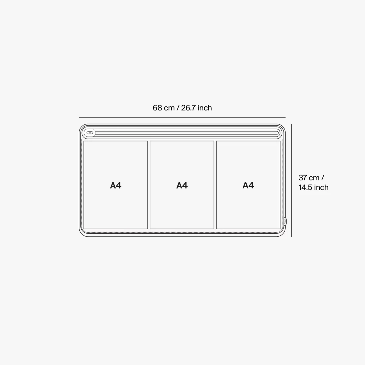Orbitkey Orbitkey Desk Mat Medium Schwarz | One Horizon