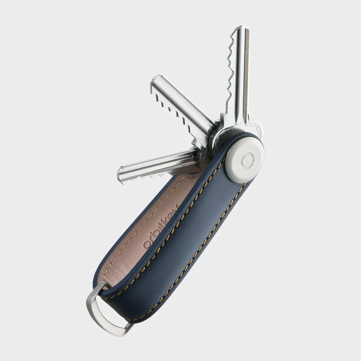 Orbitkey Leather Key Organizer, Navy, with Keys | One Horizon