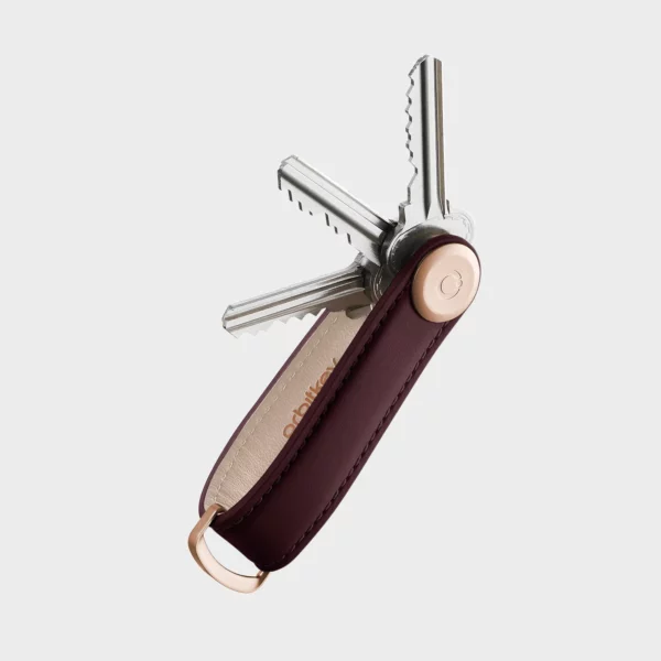 Orbitkey Leather Key Organizer in Wine with Keys | One Horizon
