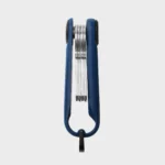 Seitenansicht des Orbitkey Key Organiser Tracker in Cobalt, Schlüssel flach und klirrfrei gestapelt