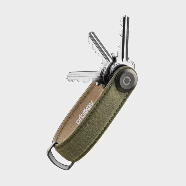Orbitkey Key Organizer, Waxed Canvas - Khaki Green