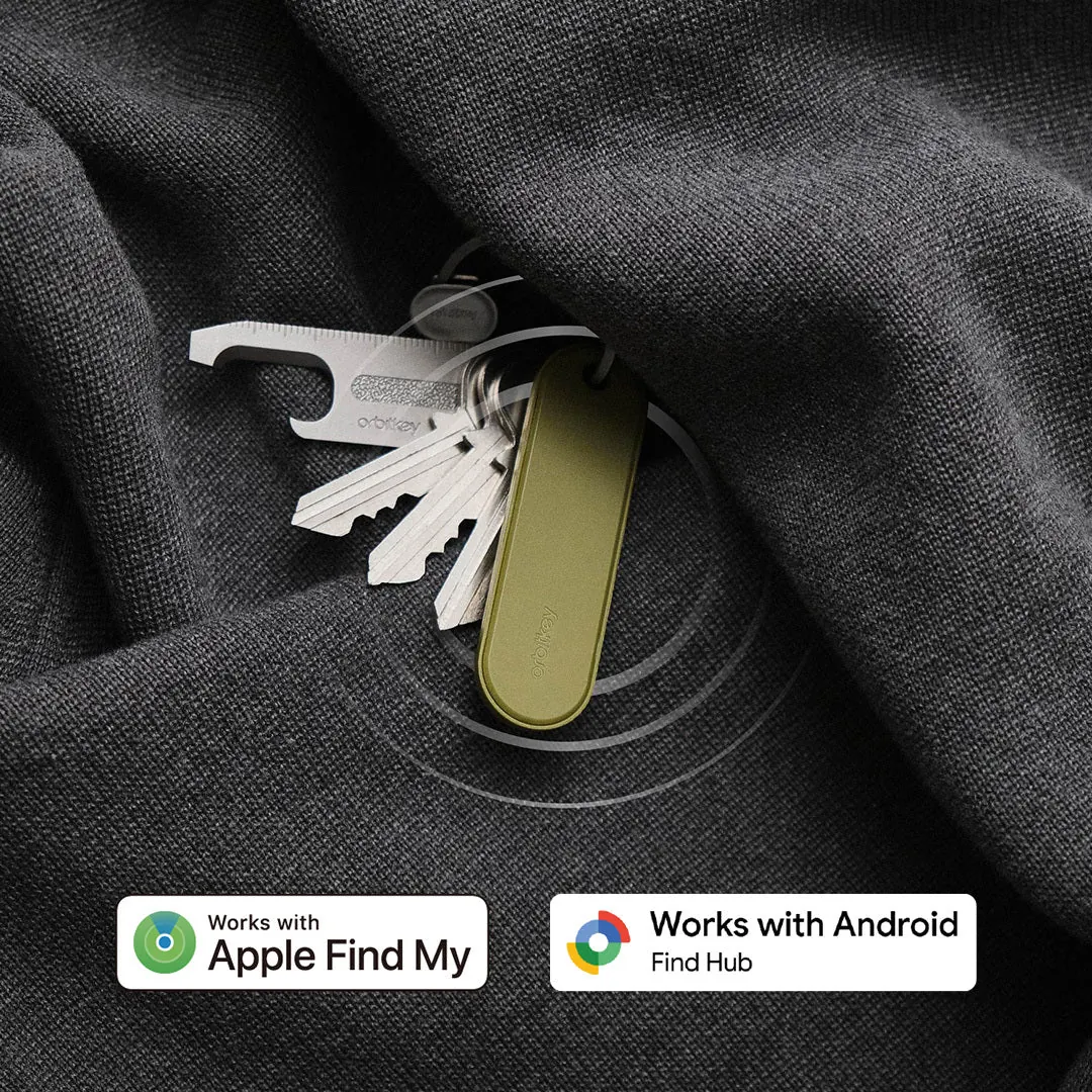 Orbitkey Universal Tracker in Pistazie am Schlüsselbund, funktioniert mit Apple «Wo ist?» und Google Find Hub