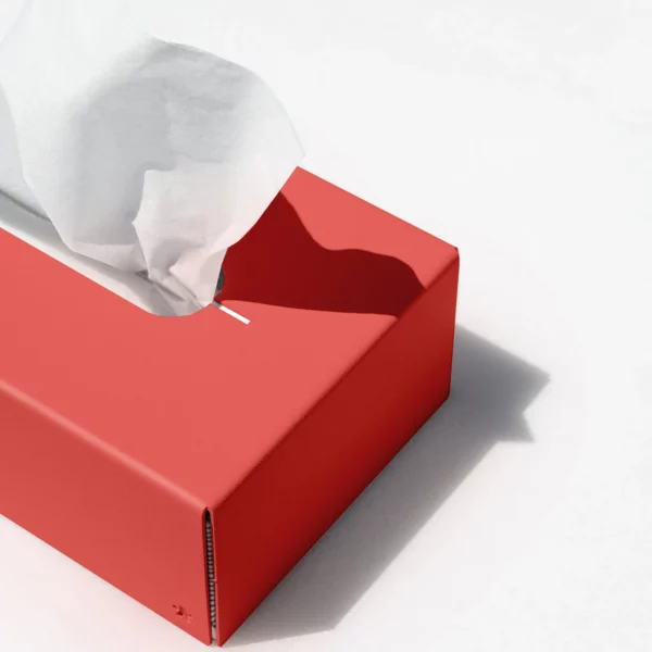 Kosmetiktücherbox - Korallenrot