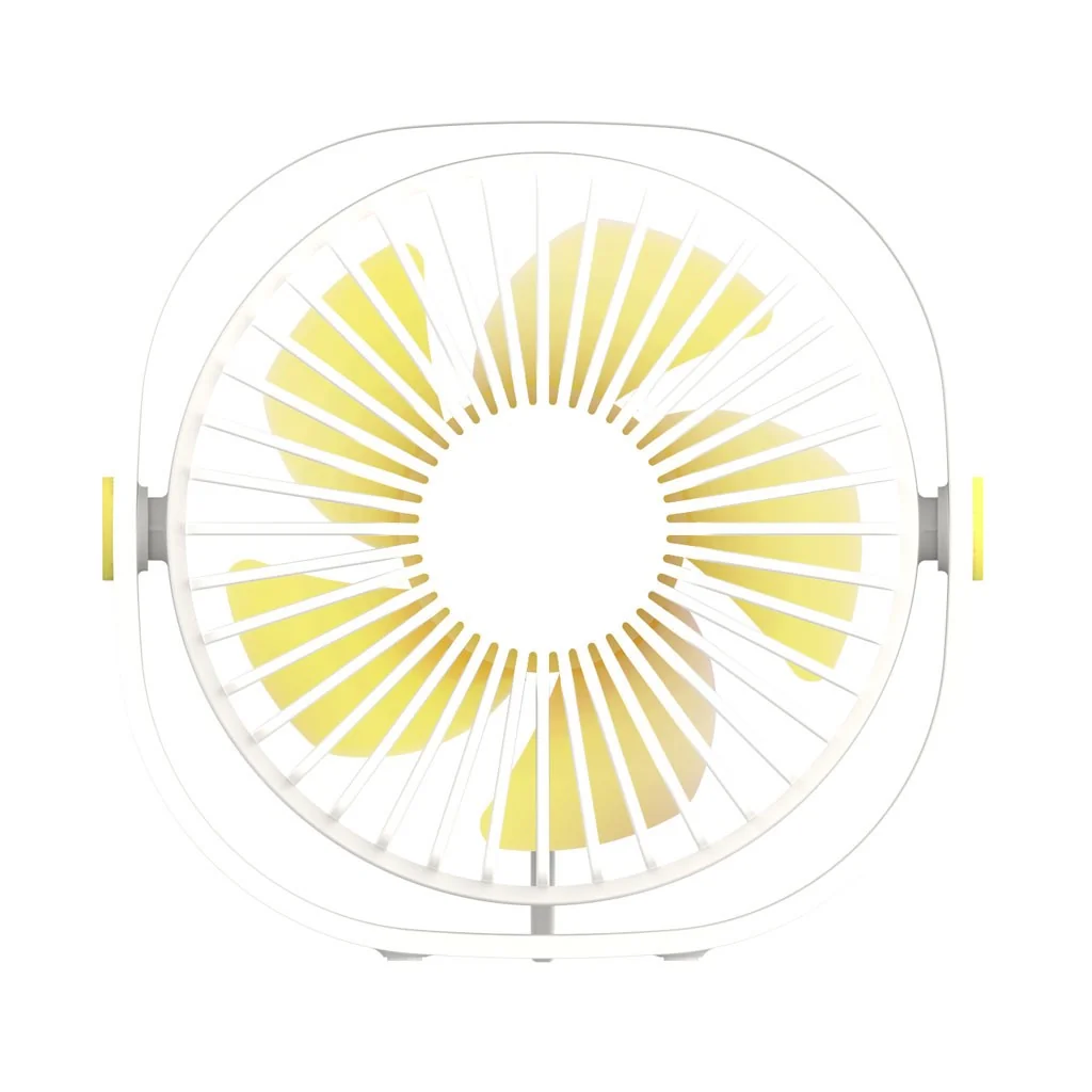Mini ventilateur de bureau Qushini jaune, vue détaillée 2 | One Horizon