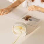 Mini ventilateur de bureau Qushini jaune, vue détaillée 4 | One Horizon