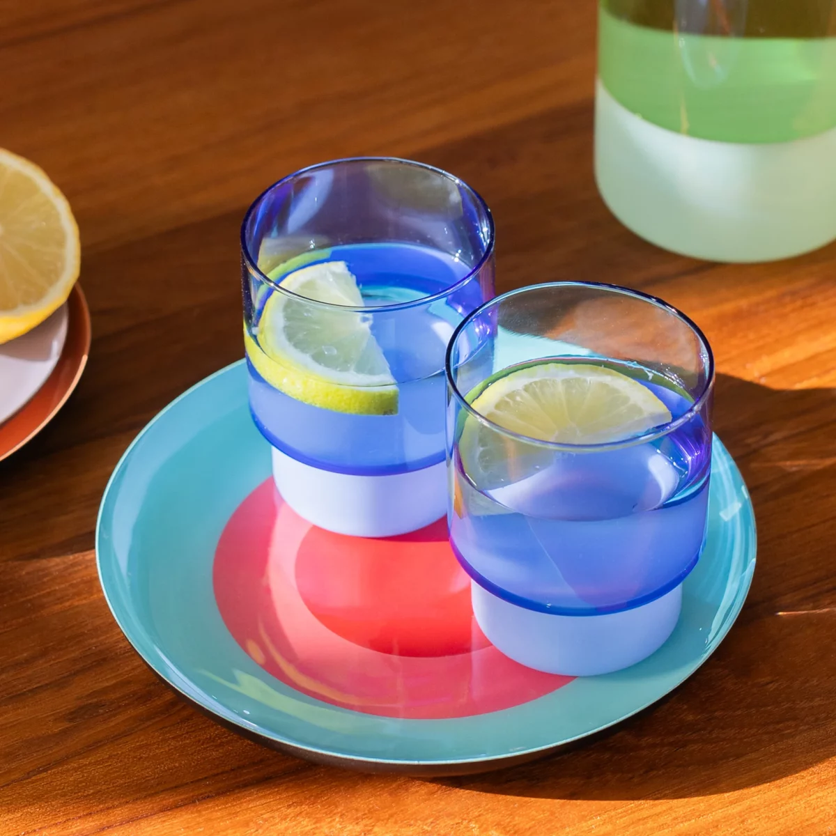 Remember Jill Glasses, Set of 2, Blue, Detail View 2 | One Horizon