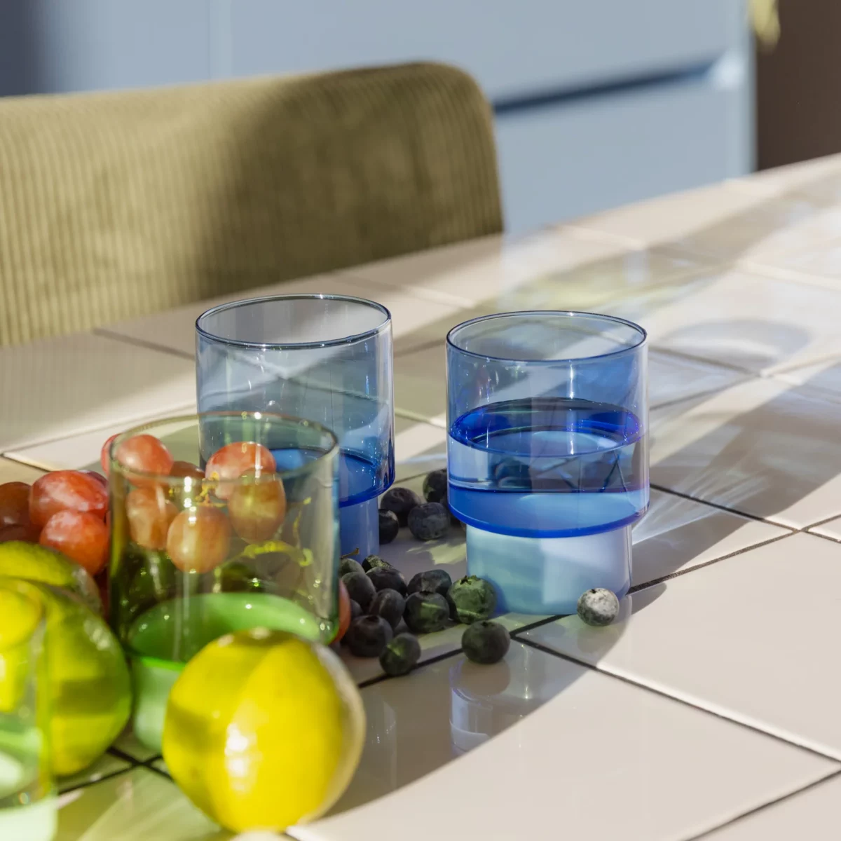 Remember Jill Glasses, Set of 2, Blue, Detail View 3 | One Horizon