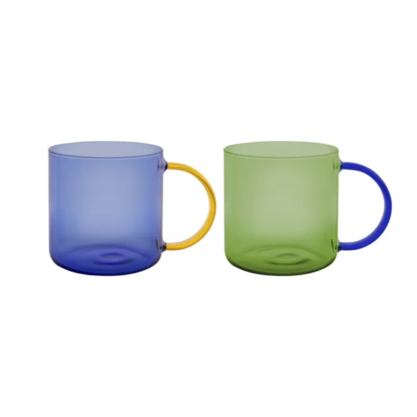 Glasbecher Fred 2er-Set - Green-Blue
