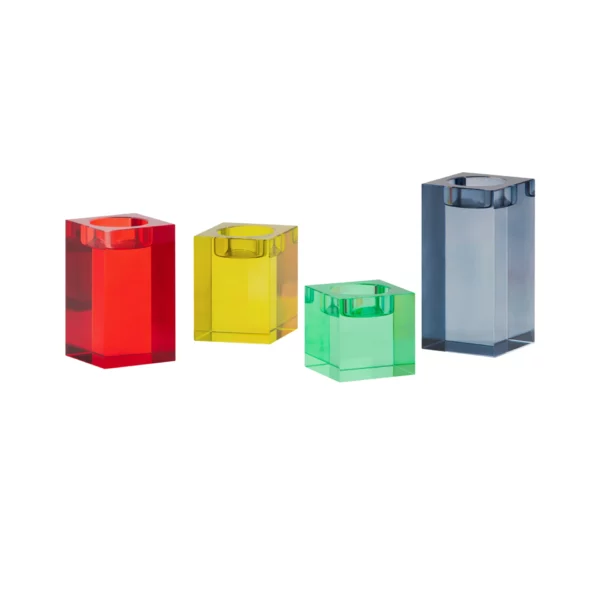 Glasblock-Kerzenhalter Vela 4er Set