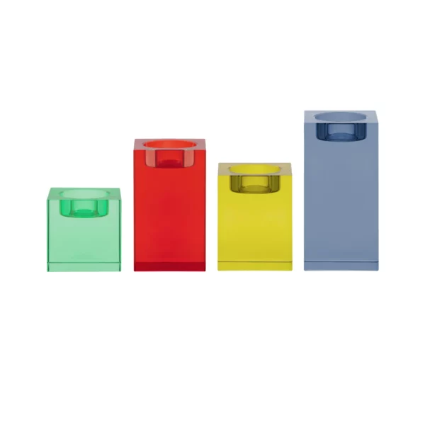 Remember Glasblock-Kerzenhalter Vela 4er Set, Detailansicht 2 | One Horizon