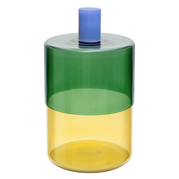 Glasdose Milou - Petrol-Gelb