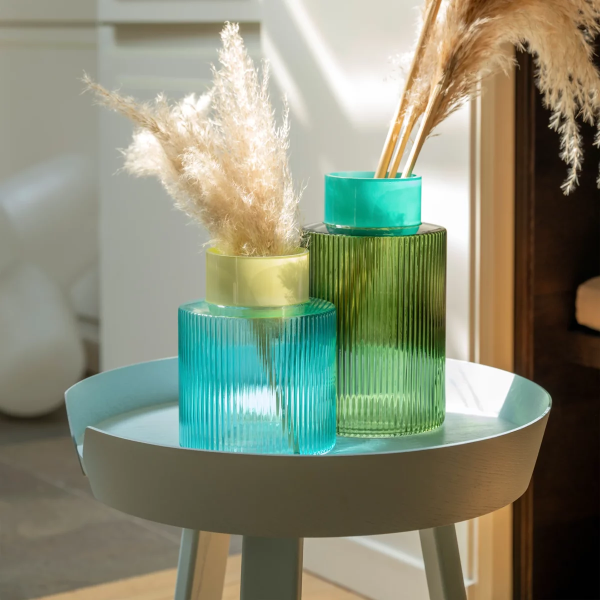 Vase en verre Remember « Groove Green L », vue détaillée 5 | One Horizon