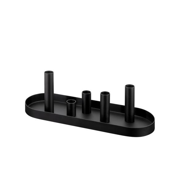 Magnetischer Kerzenhalter Luna 6er-Set oval Schwarz
