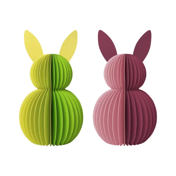 Lapins en papier, lot de 2 Fuchsia