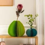 Vase en papier Remember Yuki Green L, vue détaillée 2 | One Horizon