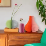 Vase en papier Remember Yuki Orange L, vue détaillée 4 | One Horizon