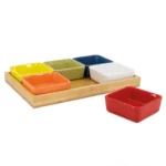 Set of 7 Bowls with Wooden Tray Nr. 1
