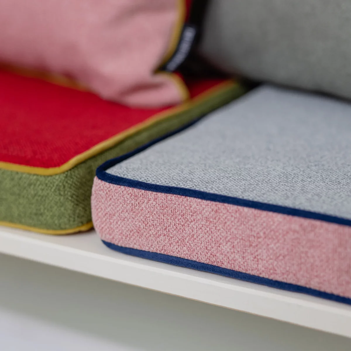 Remember Cranberry Seat Cushion, Detail View 2 | One Horizon