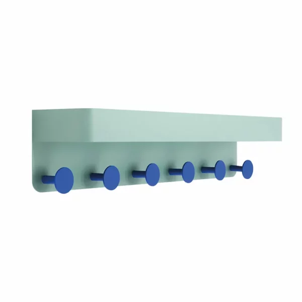 Portemanteau mural avec étagère - Bleu