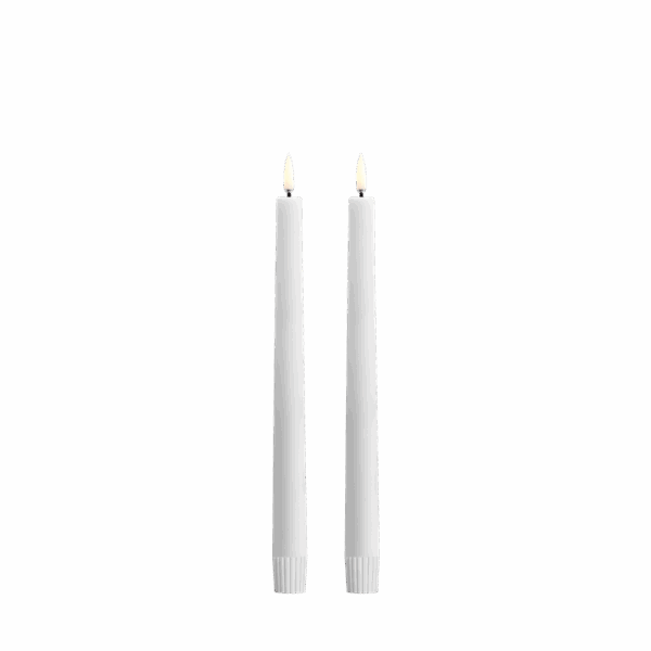 LED Taper Candle with Soft-Fit Cap, 25 cm, Set of 2 - Nordic White