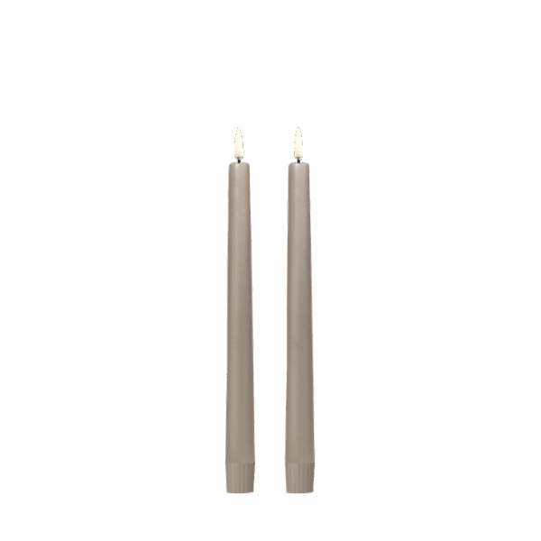 LED Taper Candle with Soft-Fit Cap, 25 cm, Set of 2