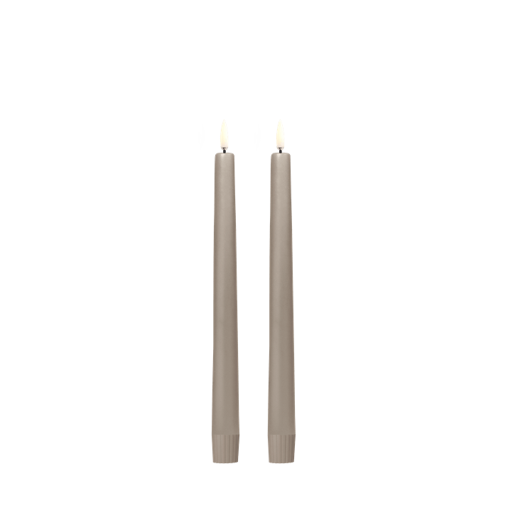 LED Taper Candle with Soft-Fit Cap, 25 cm, Set of 2