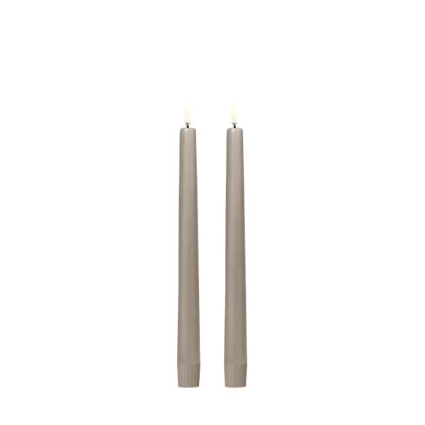 LED Taper Candle with Soft-Fit Cap, 25 cm, Set of 2