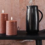 Rustic LED Pillar Candle, 7.8 cm