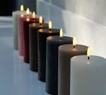 Rustic LED Pillar Candle, 7.8 cm